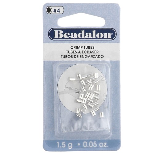 Cuentas tubulares para aplastar de 2,5 x 3 mm - Beadalon - Plateadas x25