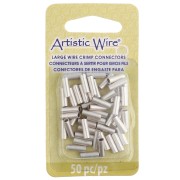 Plateado - Tubos conectores de engaste para cables gruesos de 2,05 mm, plateados y resistentes al deslustre, paquete de 50 unidades Tubos conectores de engaste para cables gruesos de 2,05 mm, plateados y resistentes al deslustre, paquete de 50 unidades