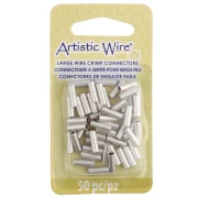 Tubos conectores de engaste para cables gruesos de 2,05 mm, plateados y resistentes al deslustre, paquete de 50 unidades
