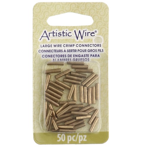 Tubos conectores de engaste para hilos de 1,63 mm - Latón sin tratar x50