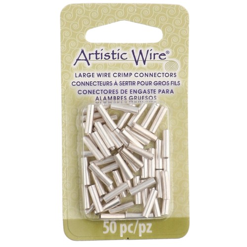 Tubos conectores de crimpado para cables de 1,63 mm - Plateados, resistentes al deslustre x50