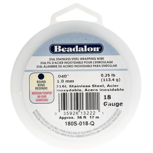 Hilo redondo de 1,02 mm - Acero inoxidable 316L x 17 m