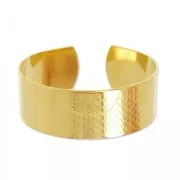 Base pulsera latón motivo escamas de pescado 20 mm dorado con oro fino x1