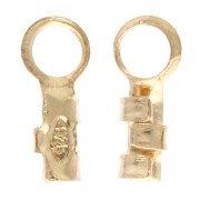 Mini pinza para cordones de 0,5 a 0,9 mm - Plata 925 dorada en oro fino x6