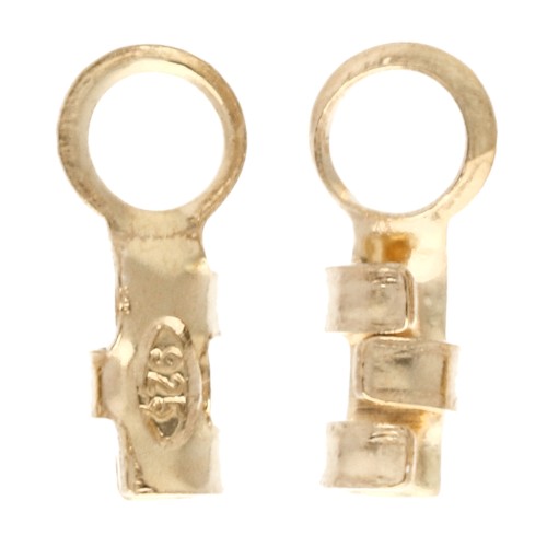 Mini pinza para cordones de 0,5 a 0,9 mm - Plata 925 dorada en oro fino x6