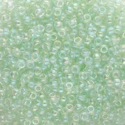 Cuentas Rocalla Miyuki 11/0 271 - Verde menta claro con cristal AB rayado x 8 g|raw }}