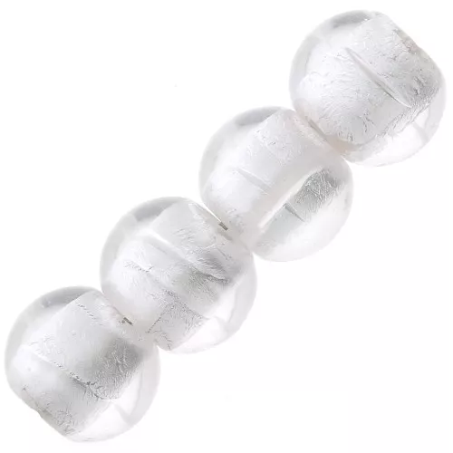 Redondas hoja de plata 11 mm Crystal x4