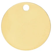 Lentejuela para grabar de 10 mm - grosor 0,4 mm - Plata 925 Dorado x1