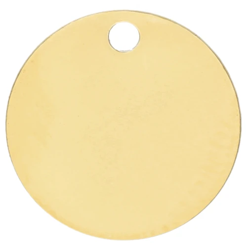 Lentejuela para grabar de 10 mm - grosor 0,4 mm - Plata 925 Dorado x1