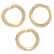 Anillas abiertas de 6 x 1 mm - Chapado en oro de 3 micras x 6