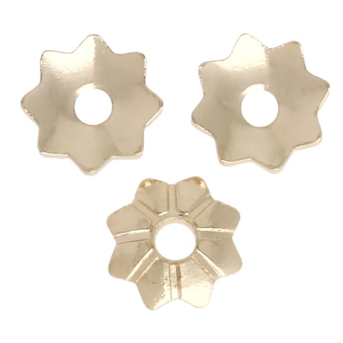 Cápsulas con forma de flor de 4 mm - Chapado en oro de 3 micras x4