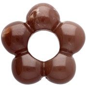 Colgante de flor de 28 mm con pétalos en forma de bolitas de resina - Marrón veteado x1