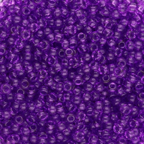 Cuentas Rocalla Miyuki 11/0 1315 - Teñidas en rojo violeta transparente x8 g