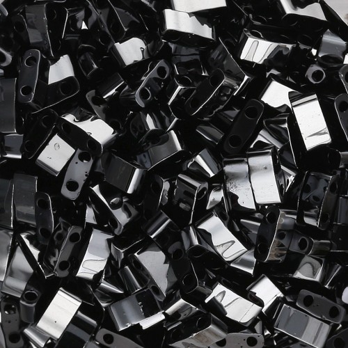 Cuentas Miyuki Half Tila 5 x 2,3 x 1,9 mm HTL-55096 - Hematita negra al vacío, 10 g