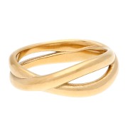 Oro 18 quilates - Anillo con anillas entrecruzadas - Talla 58 - Acero inoxidable 304 Dorado x1 Anillo con anillas entrecruzadas - Talla 58 - Acero inoxidable 304 Dorado x1