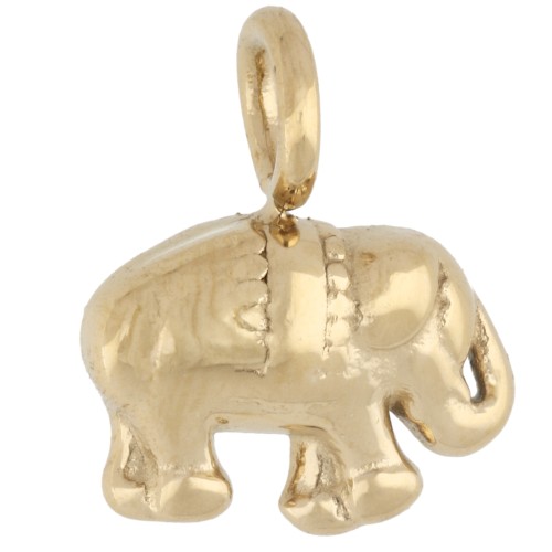 Dije de elefante 10,5 x 13 mm - Acero inoxidable 316 Dorado x 1