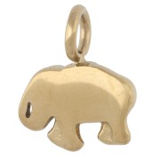 Dije de elefante 10,5 x 13 mm - Acero inoxidable 316 Dorado x 1
