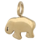 Dije de elefante 10,5 x 13 mm - Acero inoxidable 316 Dorado x 1