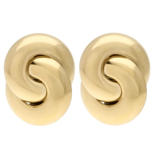 Pendientes con diseño de lazo, 32 x 25 mm - Acero inoxidable 304 Dorado x2