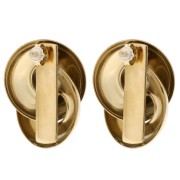 Pendientes con diseño de lazo, 32 x 25 mm - Acero inoxidable 304 Dorado, 2 unidades