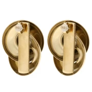 Pendientes con diseño de lazo, 32 x 25 mm - Acero inoxidable 304 Dorado, 2 unidades