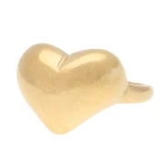 Anillo con forma de corazón abombado - Talla 58 - Acero inoxidable 304 Dorado x1