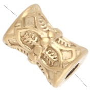 Cuentas tubulares trabajadas de 8 x 5,5 mm - Acero inoxidable 316 Dorado x4|raw }}