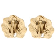Pendientes de clip con diseño de hoja, 23 x 26 mm - Acero inoxidable 304 y 316 Dorado, x2