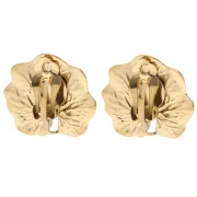 Pendientes de clip con diseño de hoja, 23 x 26 mm - Acero inoxidable 304 y 316 Dorado, x2