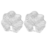 Pendientes de clip con diseño de hoja, 23 x 26 mm - Acero inoxidable 304 y 316 x2