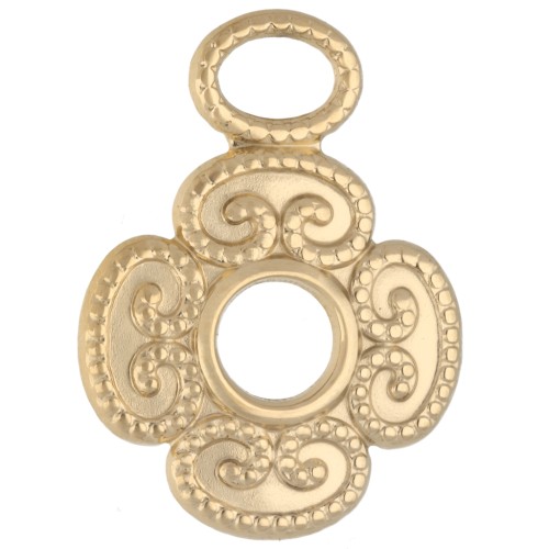 Colgante de trébol calado, 20,5 x 27 mm - Acero inoxidable 304 Dorado x1