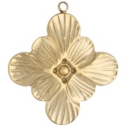 Colgante de flor con óxido de circonio, 24 x 26,5 mm - Acero inoxidable 304 Dorado x 1