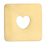 Entrepieza rectangular de 18 x 17,3 mm con corazón calado, acero inoxidable 316 Dorado x 1