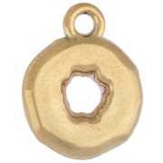 Dije con forma de donuts, 12 x 15,5 mm - Resina epoxi - Acero inoxidable 304 Dorado - Rosa x1