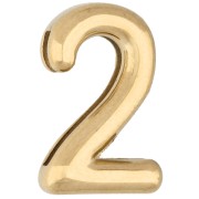 Botón pulsador con número, 15 x 10 mm - 2 - para cinta de 10 mm - Acero inoxidable 304 Dorado x1