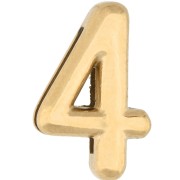 Botón pulsador con número, 15 x 10 mm - 4 - para cinta de 10 mm - Acero inoxidable 304 Dorado x1