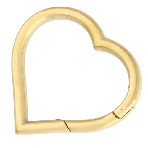 Cierre mosquetón con forma de corazón, 29,5 x 30 mm - Acero inoxidable 304 Dorado x1