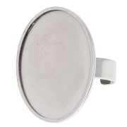 Anilla ajustable para cabujón de base plana de 25 x 18 mm - Acero inoxidable 304L x 1|raw }}