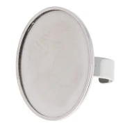 Anilla ajustable para cabujón de base plana de 25 x 18 mm - Acero inoxidable 304L x 1