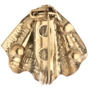 Broche en forma de concha de 18 x 20 mm con cuentas imitación de nácar - Acero inoxidable 304 Dorado x1