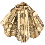 Broche en forma de concha de 18 x 20 mm con cuentas imitación de nácar - Acero inoxidable 304 Dorado x1