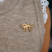 Broche con forma de lazo, 24 x 35 mm - Acero inoxidable 304 Dorado x1