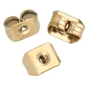 Empujadores - Empujadores para pendientes de clavo de 5 x 3,5 mm - Acero inoxidable 316 Dorado x 10