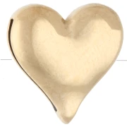 Cierre deslizante con forma de corazón de 14 x 13 mm para cordón de 10 mm - Acero inoxidable 304 Dorado x1