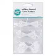 Surtido de 180 pistilos para flores de papel Blanco/Marfil