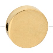 Cuenta plana redonda de 10 mm - Acero inoxidable 316L dorado x1