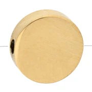Cuenta plana redonda de 10 mm - Acero inoxidable 316L dorado x1