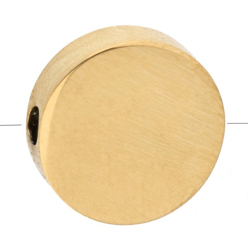 Cuenta plana redonda de 10 mm - Acero inoxidable 316L dorado x1