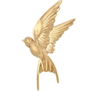 Broche con forma de pájaro, 48 x 26 mm - Acero inoxidable 304 Dorado x 1