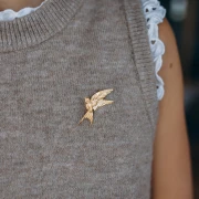 Broche de pájaro 48 x 26 mm - Acero inoxidable 304 Dorado x1